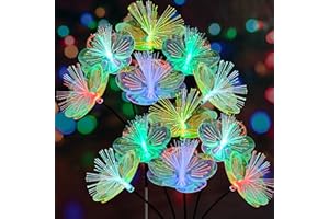 JJGoo 2 Pack Solar Garden Lights, Solar Flower Swaying Light for Outside, New Upgraded Outdoor Waterproof Light for Garden Patio Yard Front Porch Decor