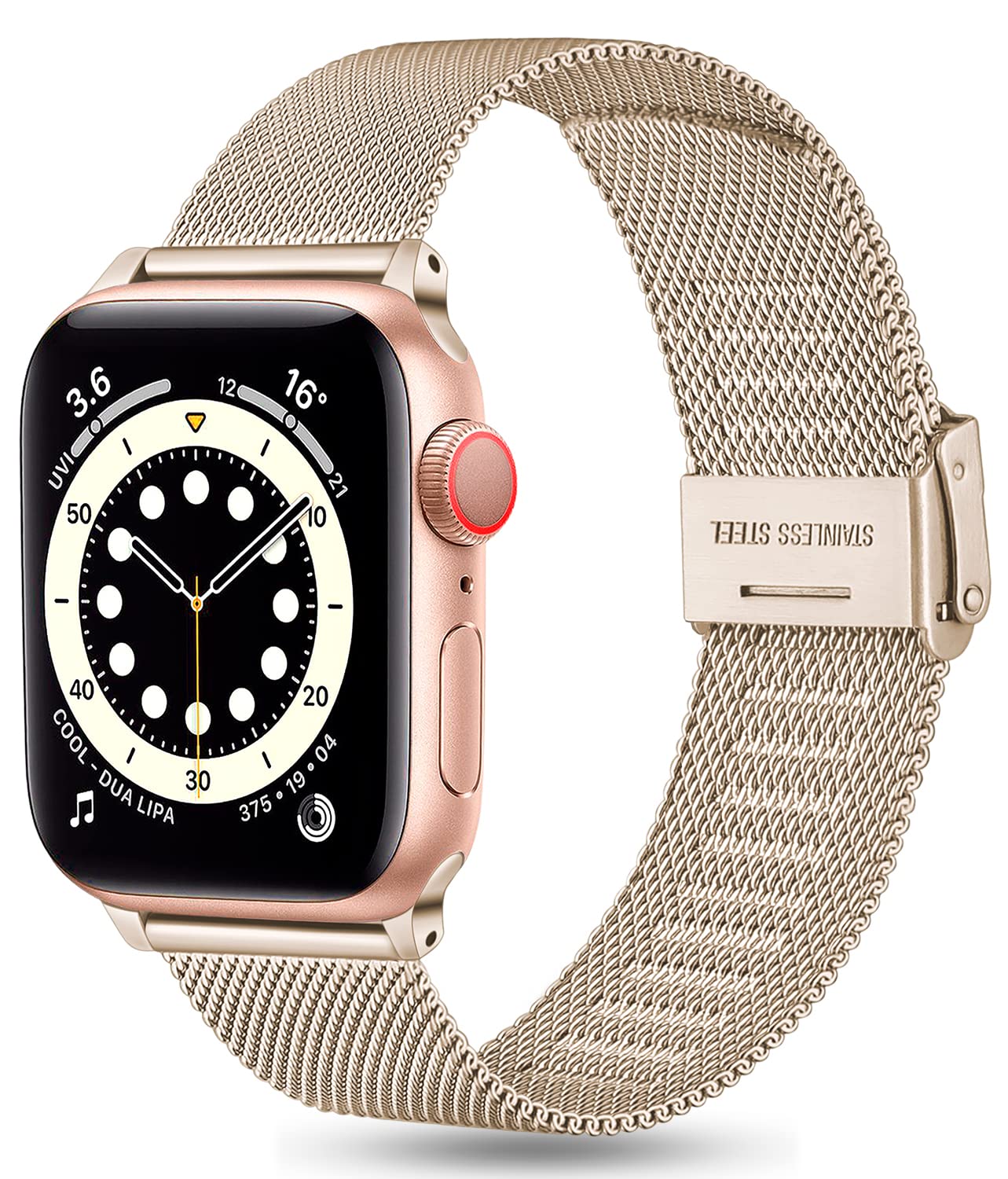 Wepro Straps Compatible with Apple Watch Strap 41mm 40mm 38mm 42mm for Women/Men, Classic Mesh Business Metal Replacment Strap for Apple Watch SE/Ultra/Ultra 2/Series 9 8 7 6 5 4 3 2 1, LightGold