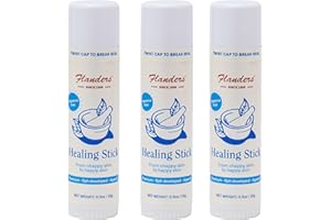 FLANDERS BUTTOCKS OINTMENT Flanders Healing Balm Stick - Safe for All Ages, Irritated Skin & Lips, Nipple Balm, Drool Rash, Raw Cuticles, Windburned Cheeks, Nostrils, Unscented (3 Pack of .5oz Sticks)