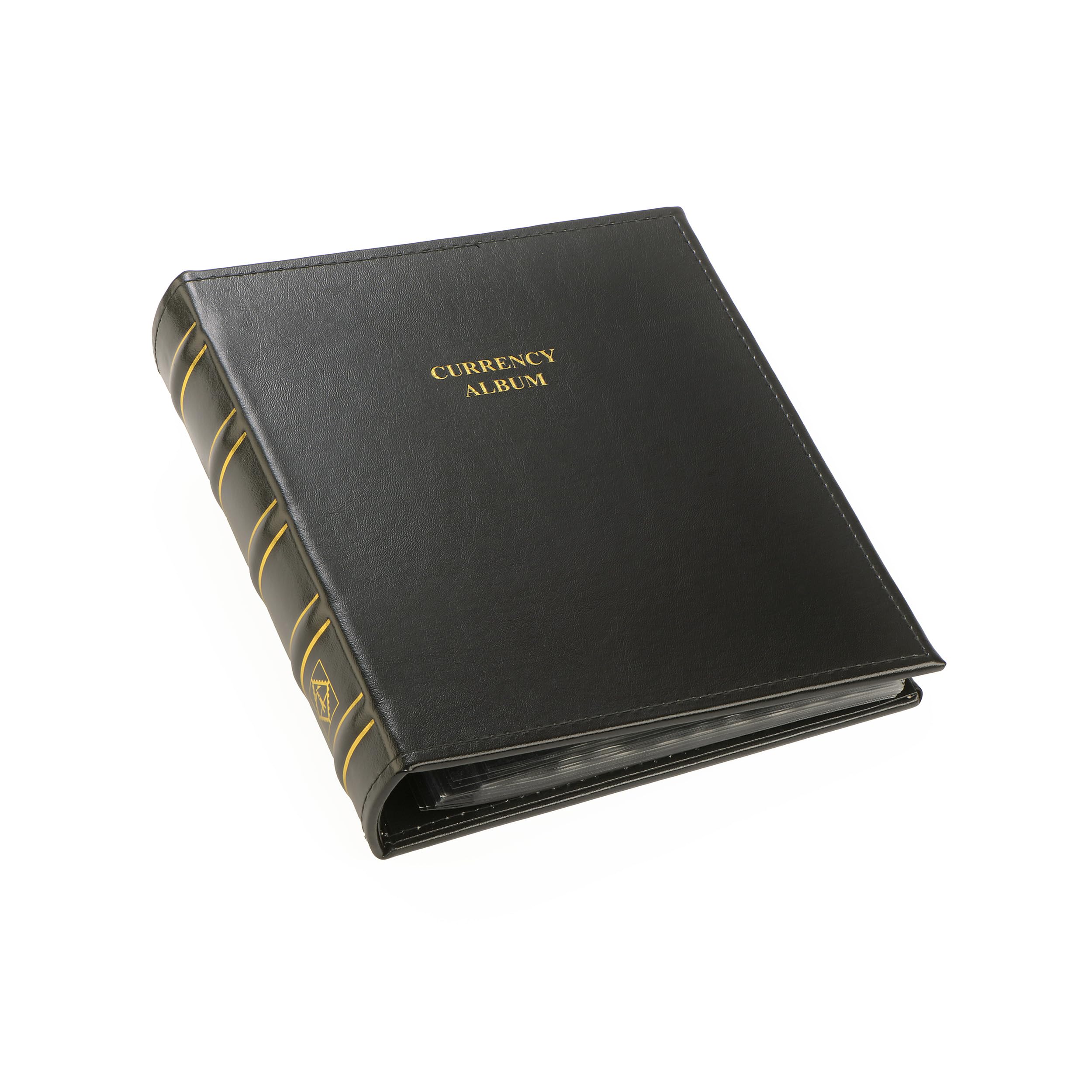 LIGHTHOUSE - Currency Album for Graded Banknotes and Currency Sleeves - Classic Leatherette Handmade 3-Ring Binder with 20 Pages - Additional Pages Available (8 1/4