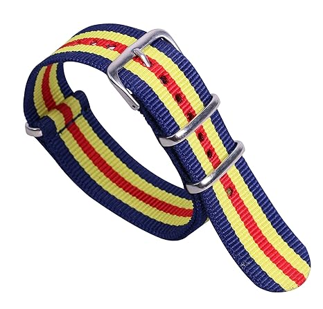 20mm Dark Blue/Yellow/Red Elegant Fashion Nylon NATO style Watch Straps Bands Replacements for Men