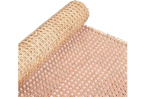 VITALIVING 24" Rattan Cane Webbing 5Feet, Natural Rattan Roll Cane Webbing Roll, Caning Material, Cane Webbing Sheet, Woven Open Mesh Cane Fabric for Caning DIY Projects, Furniture, Chair, Cabinet