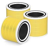Core 200S Pet Care Replacement Filter Compatible with LEVOIT Core 200S and LEVOIT Core 200S-P Smart WiFi Air Purifier, 3-in-1 H13 True HEPA Activated Carbon Filter, Core 200S-RF-PA, Yellow, 3 Pack