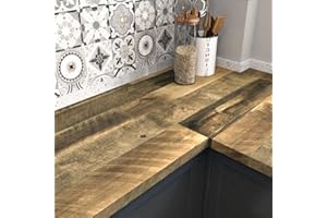 WESTICK Brown Wood Contact Paper Peel and Stick Countertops Waterproof Wood Grain Wallpaper Rustic Countertop Contact Paper Removable Wooden Vinyl Wrap for Countertops Kitchen Table Cabinet 15.8"x394"