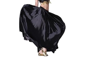 MUNAFIE Metallic Praise Dance Skirt Belly Dance Skirt Satin Skirts Satin Maxi Skirt Folklorico Skirt Dance Skirts for Women