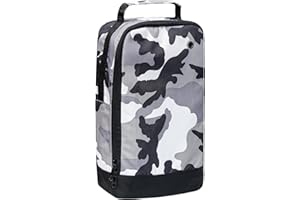 NORTH SKIN Travel Shoe Bag with Zipper Pocket Water Resistant Golf Sports Boot Bag Carry Strap Handle (Football Boot Bag, Urban Camo)