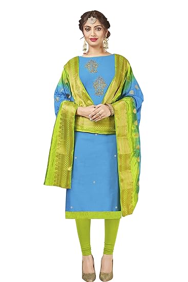 Leeza Store Womens Ethnic Wear Cotton Salwar Kameez (Multi Color_Free Size)