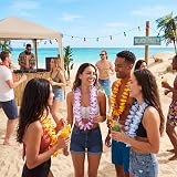 JOYIN 12 Counts Hawaiian Leis Bulk Full Size Silk Flower Leis view 3