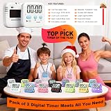 Antonki 2 Pack Digital Kitchen Timers Magnetic Countdown Alarm 99:59 view 7