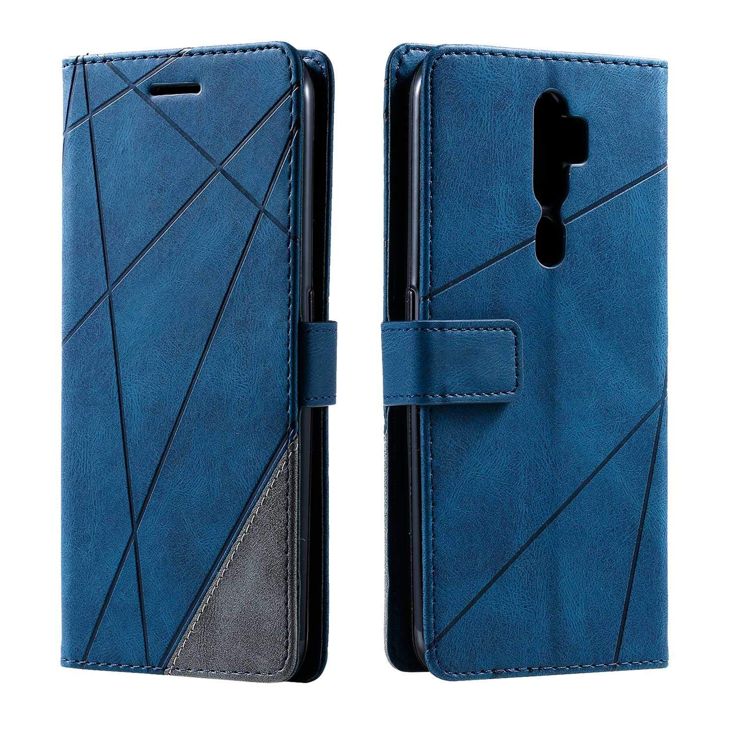 SONWO Case for Oppo A9 2020 / Oppo A5 2020 Case, Premium Leather Flip Wallet Case Magnetic Closure Card Slots Kickstand Phone Case for Oppo A9 2020 / Oppo A5 2020, Blue