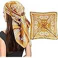 vimate 35" Square Silk Like Head Scarf - Women's Fashion Silk Feeling Scarf for Hair Wrapping and Sleeping at Night.
