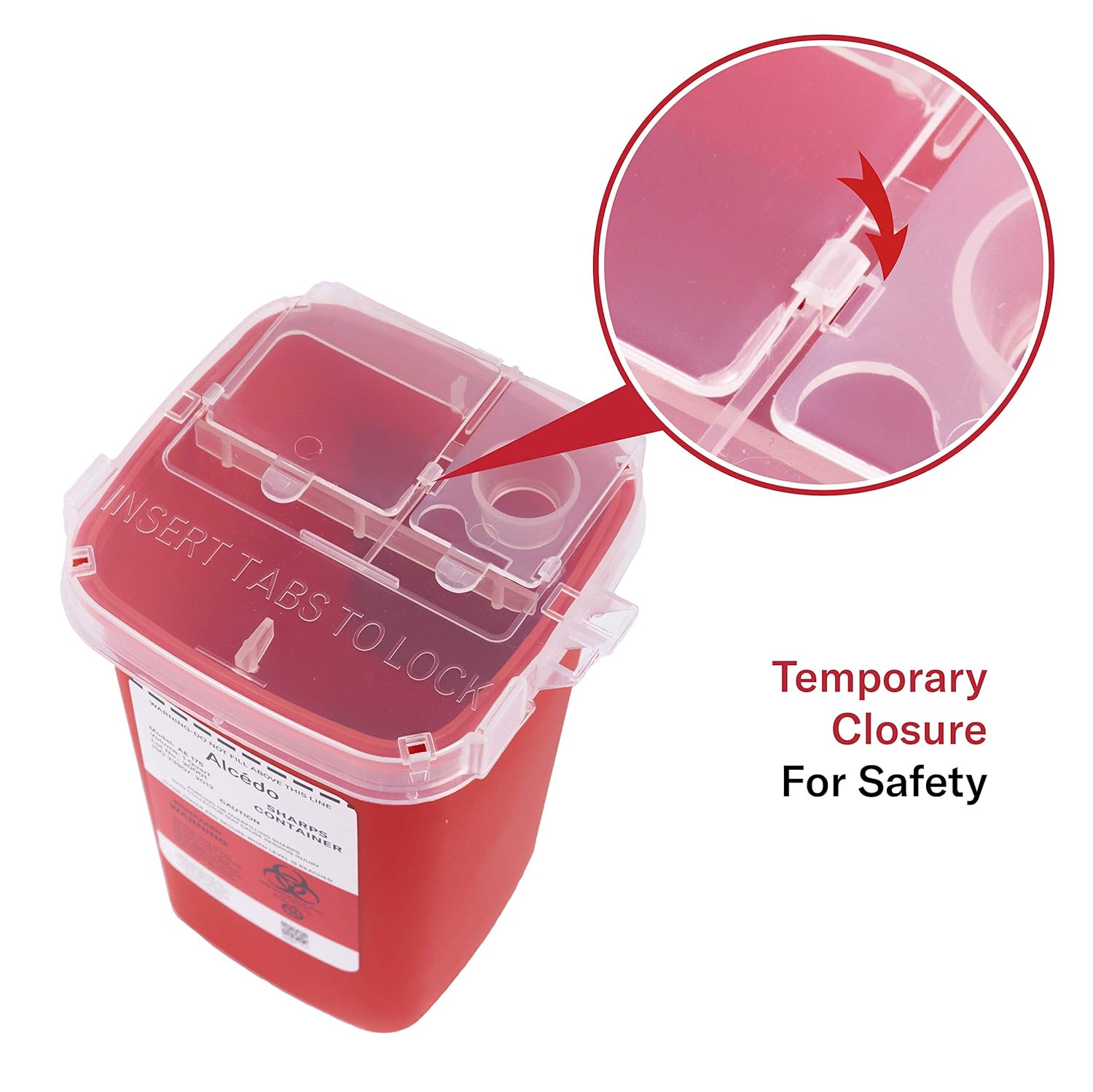 Alcedo Sharps Container for Home Use and Professional 1 Quart (3-Pack) | Biohazard Needle and Syringe Disposal | Small Portable Container for Travel: Industrial & Scientific