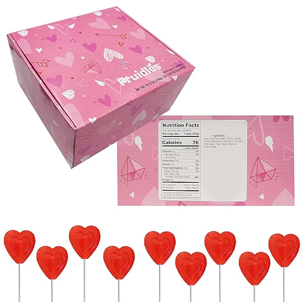 VALENTINES DAY LOLLIPOPS RED DOUBLE HEART SHAPED CHERRY FLAVORED, INDIVIDUALLY WRAPPED (120-PACK)