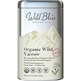 Wild Bliss Organic Yarrow Tea - Caffeine Free Loose Leaf Herbal Tea - Pharmacopoeia Potency - 1.76 Ounces - 25 Servings