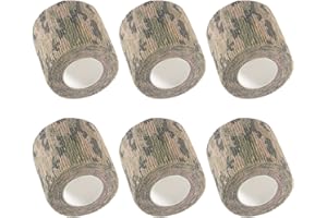 IndigoCase 6 Pack Self Adhesive Bandage Wrap 2 Inch, Grass-Camo Color Bandages Variety Pack, Elastic Grip Tape, Sports Wraps, Vet Wrap, Large Bandages Bulk for Knee, Ankle, Dogs and Horses.