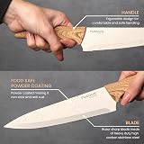 nuovva 5pc Cream Granite Kitchen Knife Set – Stainless Steel Non Stick Blades view 6
