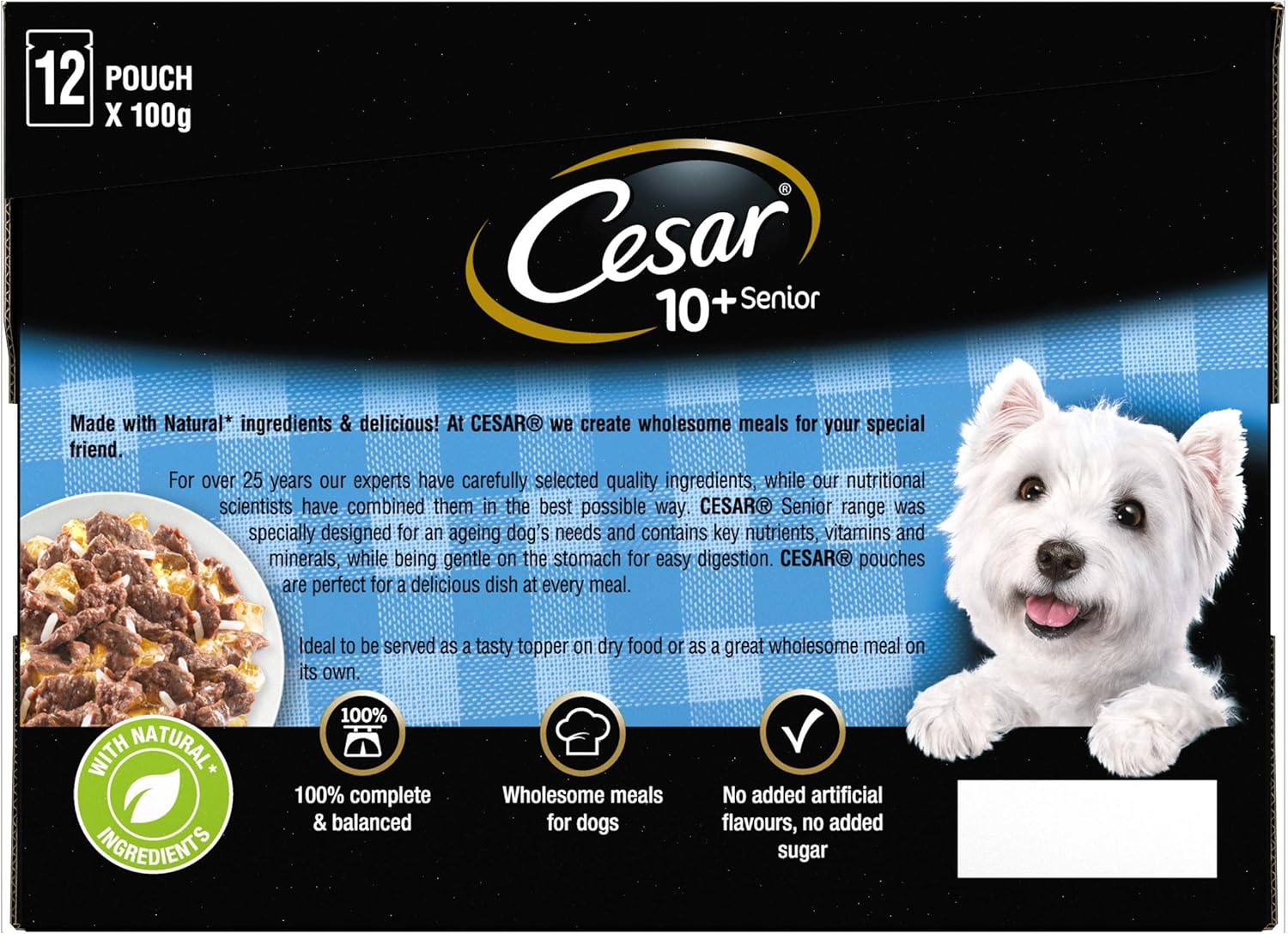 CESAR Senior 10+ Deliciously Fresh Wet Dog Food Pouches Aged Dogs, Mixed Selection in Jelly - Image 3