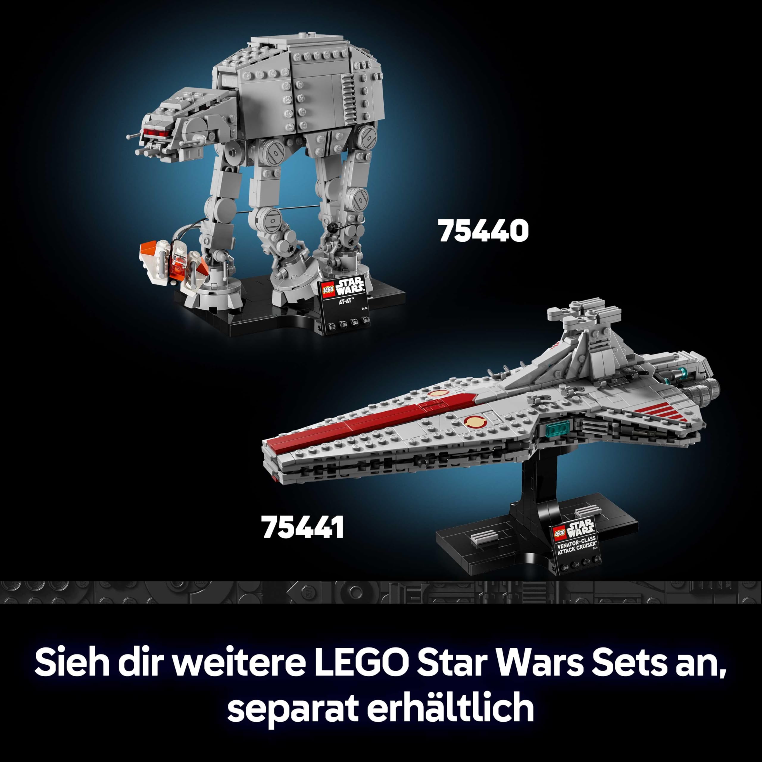 LEGO Star Wars 75440 AT-AT - Modellbau Set für Erwachsene - Mit Snowspeeder, Ständer & Namensschild - DIY Deko fürs Regal - Geschenk für Fans von Das Imperium schlägt zurück 8