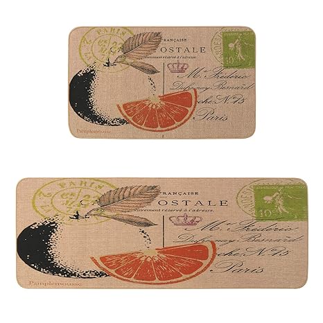 Kimode 2 Piece Microfiber Kitchen Rugs Cushioned Chef Soft Non