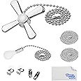 Kare and Kind Light and Fan Pull Chain - 1x Fan Pull Chain (12.5 inches), 1x Light Pull Chain (13.6 inches), 2x 1M Extension Pull Chains and 4x Extra Connectors (2 styles) - Copper Plated - Gift Set