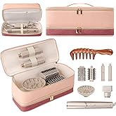 BAGCRAZY Travel Carrying Case for Dyson Shark Flexstyle Revlon Hair Dryer Airwrap, Portable Dyson Airwrap Travel Case, Shark Hair Tools Storage Bag for Airwrap Styler and Attachments, Pink and Crimson