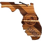 Totally Bamboo Rock & Branch Origins Series Florida State Shaped Cutting Board and Charcuterie Serving Tray, Includes Hang Tie for Wall Display