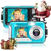 4K 64MP Underwater Camera 16FT Compact Digital Waterproof Camera Floatable | Dual-Screen Selfie, 1250mAh Battery,16X Digital Zoom,Autofocus,Fill Light, With 32GB Card, Snorkeling &amp; Underwater Trips