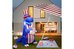 SHDEJTG Inflatable Independent Day Decoration 5 Ft Dinosaur for Holiday Party Indoor Outdoor Garden Lawn