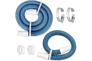 OWNWHIM 1 1/2" 3Ft 6.5Ft Pool Filter Hose for Above Ground, Pool Pump Hoses with Kink-Free Swivel Cuff for Inground Pools, Heavy-duty Replacement Filter Hoses with 2 Clamps, 2 PTFE Tapes, 2 Set