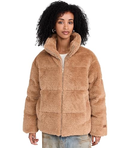 Amazon.com: UGG Women's Nikia Crochet Uggfluff Jacket, Black, XS