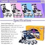 Nattork Adjustable Inline Skates for Boys Blue 4 Size 8 Wheels Light Up view 7