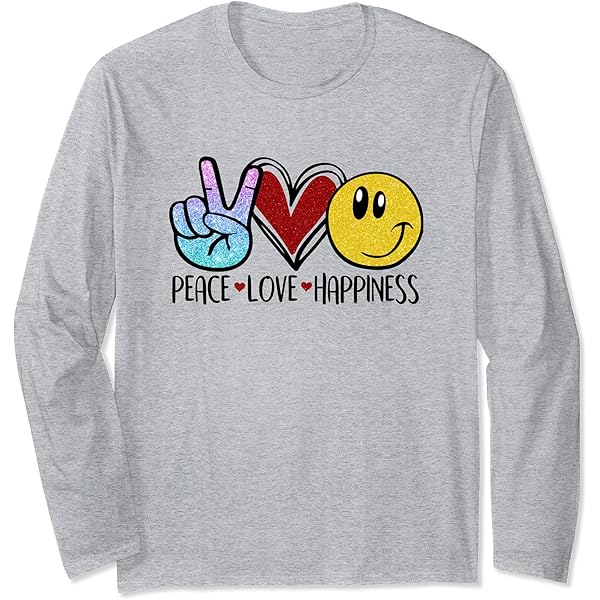 Amazon.com: Peace Love Happiness Smile Face Heart Kids Long