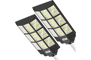 OKPRO Solar Street Lights Outdoor - 1800W Solar Outdoor Lights 7000K Solar Parking Lot Lights Dusk to Dawn, Street Lights Solar Powered with Motion Sensor for Yard, Stadium(2Pack)