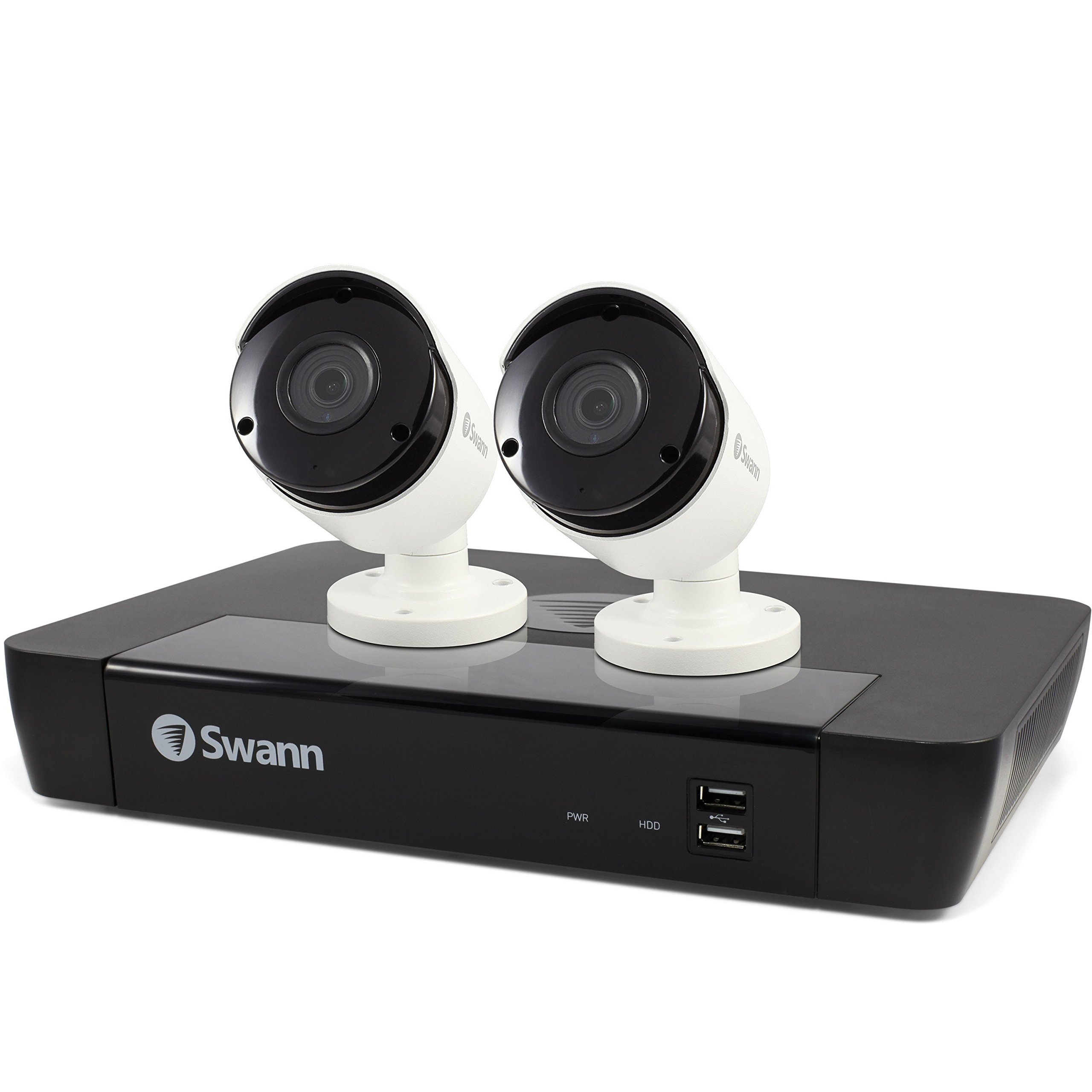 Swann 4 Channel 2 Camera HD Security System, 5 MP Super HD NVR-7450 with 1 TB HDD Thermal Sensing Cameras