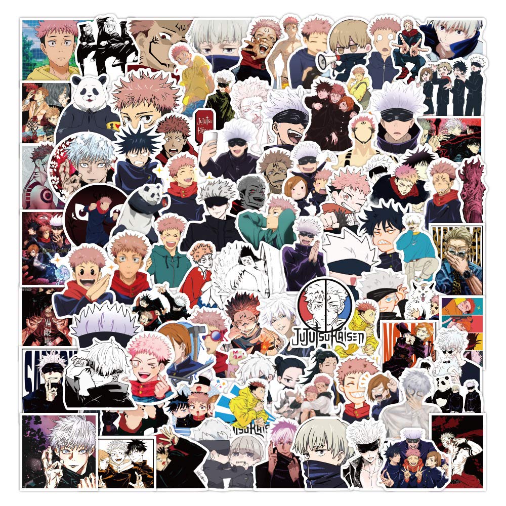 Jujutsu Kaisen Sticker Pack 100pcs, Vinyl Anime Sticker Decals for Water Bottles Laptop Skateboard Notebook, Gift for Adults Kids Teens — image 1