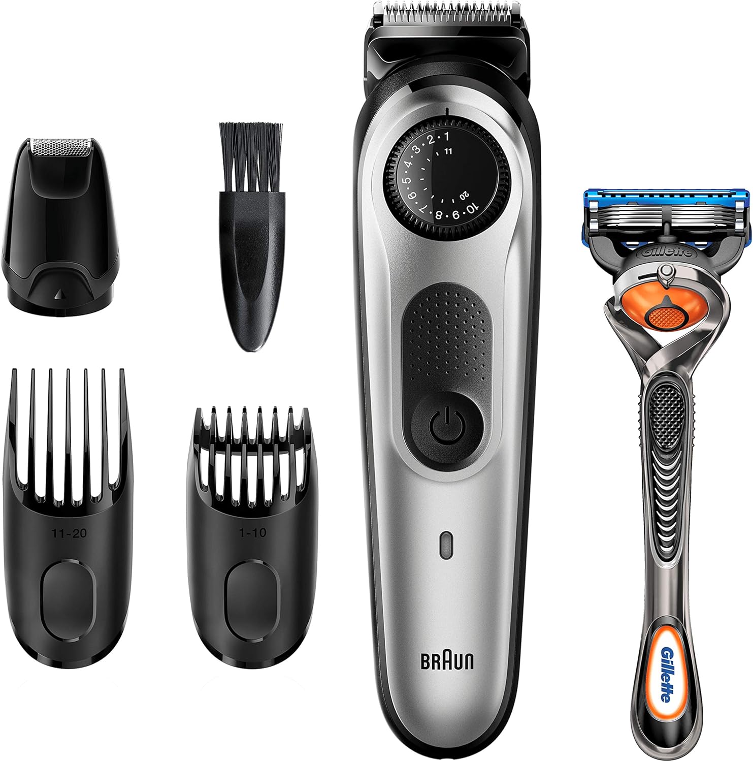 Braun BT5265 Barttrimmer und Haarschneider für Herren, 39 Längeneinstellungen, schwarz/silber-metallic