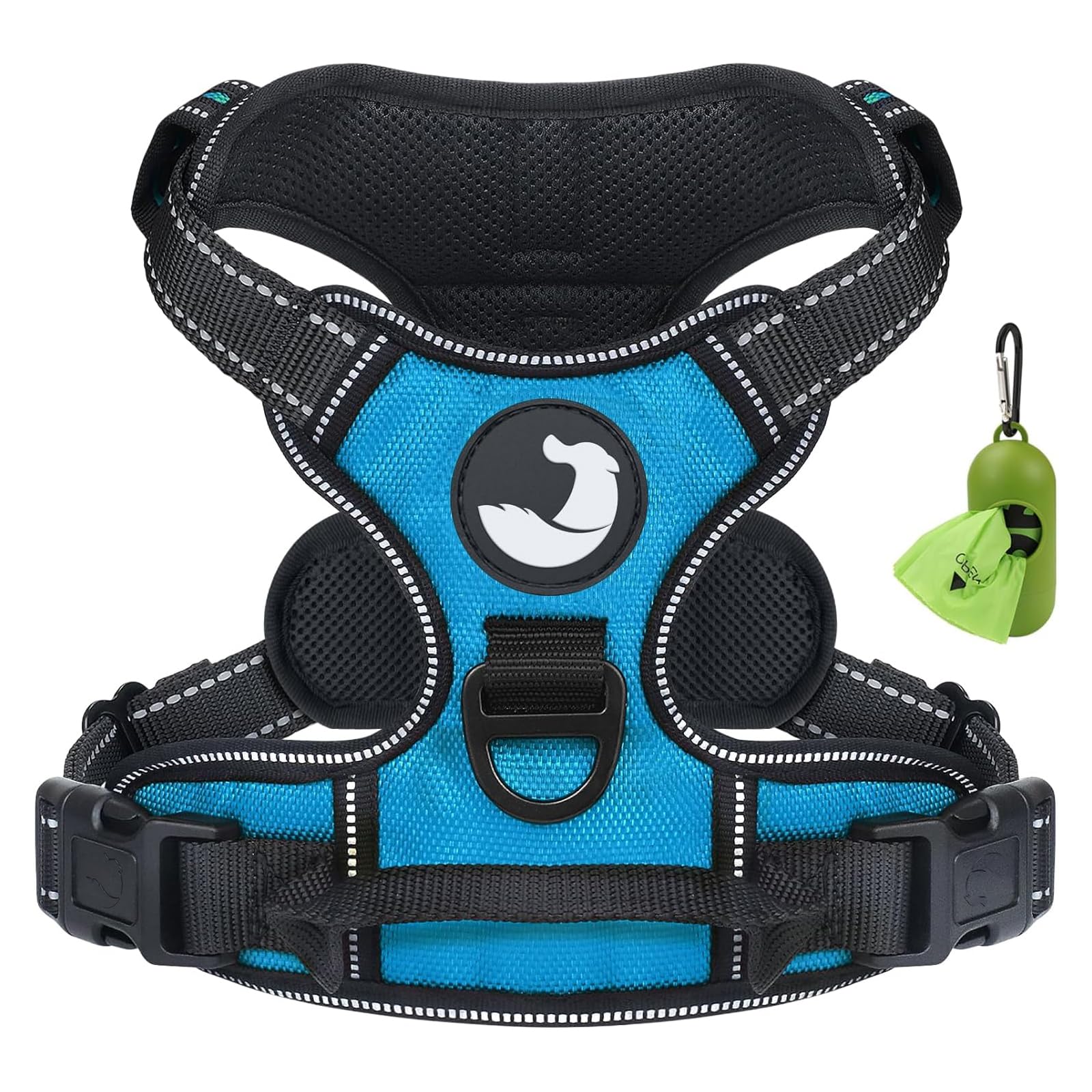 Joytale Dog Harness Large Dog No Pull Harness for Dogs with 2 Leash Clips, Adjustable Soft Padded Dog Harness Reflective with Easy Control Handle for Walking and Training, Sky Blue, XL โ image 1