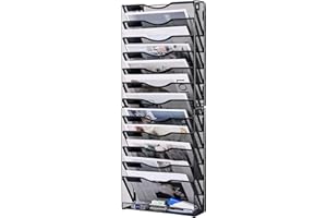 Solinxe Porte-documents mural à suspendre à 12 niveaux, en maille, pour magazines, documents, bureau, maison, salle de classe