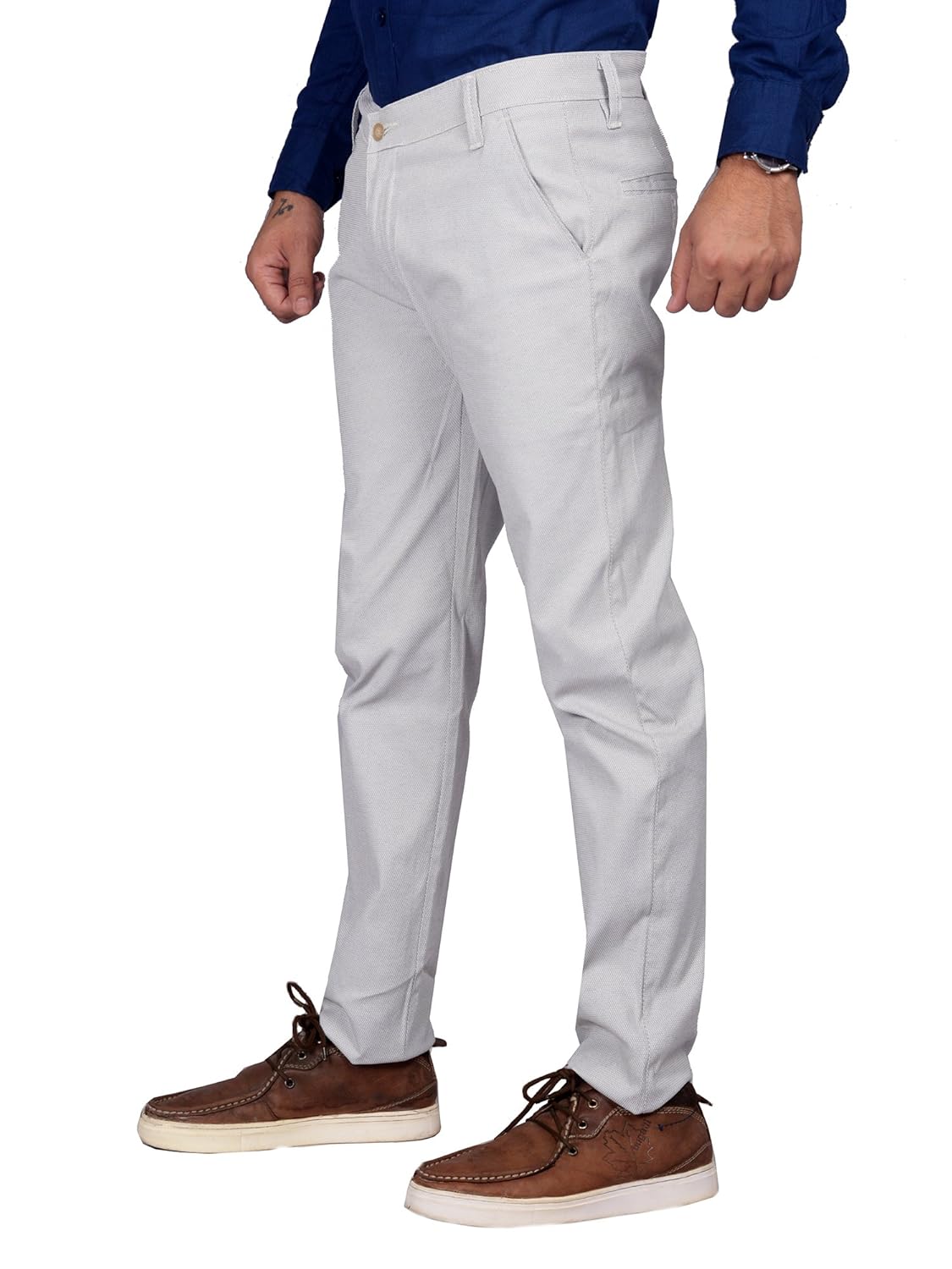 swiss navy men's light gray cotton casual trousers chinos style(bottom)