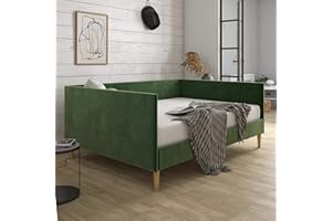 DHP Franklin Mid Century Upholstered, Full Size, Green Velvet Daybed,