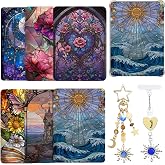 Cardstock Inserts for Kindle Paperwhite Clear Case, Charm Set Blue Sun | Cardstock insert set with charm bracelets and dust plug for Kindle Paperwhite clear case. Fits 11th, 12th Gen & Colorsoft