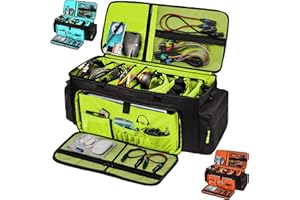 MYBAGZING Dj Cable Bag-24 Large Dj Cable File Bag-Dj Cabel Organizer Case-Travel Gig Bag-DJ Gear Bag for Dj Accessories-Dj Equipment Case with Padded Bottom and Divdiers