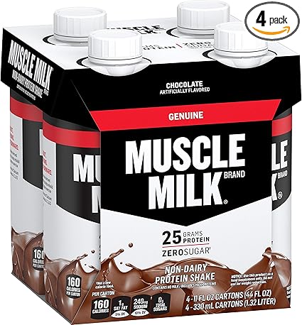 Amazon Com Muscle Milk Genuine Protein Shake Chocolate 25g Protein 11 Fl Oz 4 Pack Health Personal Care