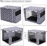 Pethiy Dog Crate Cover Polyester Pet Kennel Universal Fit 24 Inch Sky Gray view 4