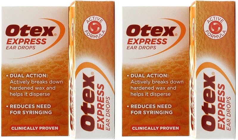 NECALON Otex Express Ear Drops 10ml Pack of 2 Dual Action