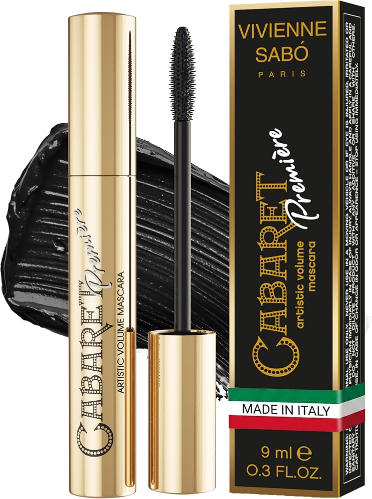 Vivienne Sabó Cabaret Premiere Black Mascara, Volume and Length, Defining, Curling, No Flaking, No Clumping, Smudge Proof, Wa