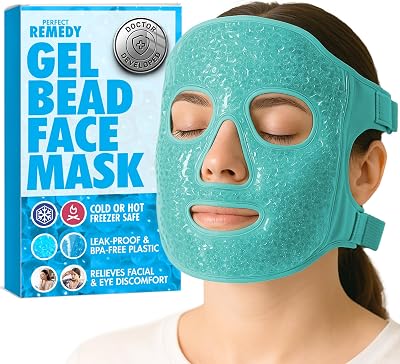 Perfect Remedy Face Ice Pack Reusable Gel Mask Hot Cold Therapy Green