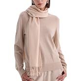 Cl&eacute; Luxe Mode 100% Pure Cashmere Scarf for Women Men, Warm Winter Wrap | 70.87 x 11.81 in,2-Ply Fine Yarn,Soft Neck Coverage,Gift Box Included,Ultra-Soft Warm Lightweight,Large Fringed Shawl