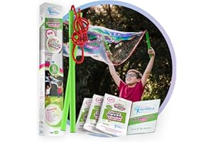 WOWmazing Giant Bubble Powder Kit: Include Large Bubble Wand and 3 Packet of Big Bubble Powder (Makes 3 Gallons) | Outdoor Toy for Kids, Boys, Girls | Powder Made in USA