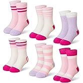 Eyean Kids Merino Wool Socks Boys Girls Thermal Winter Hiking Warm Thick Boot Cozy Toddler Crew Socks 6 Pairs